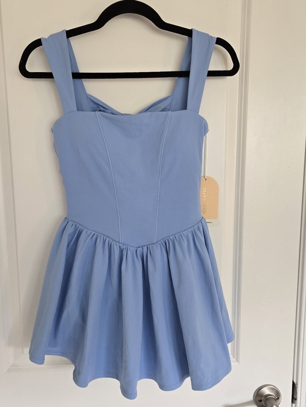 NWT Blogilates Women's Mommy & Me Princess Bow Back Dress, Blue - Picture 5 of 9